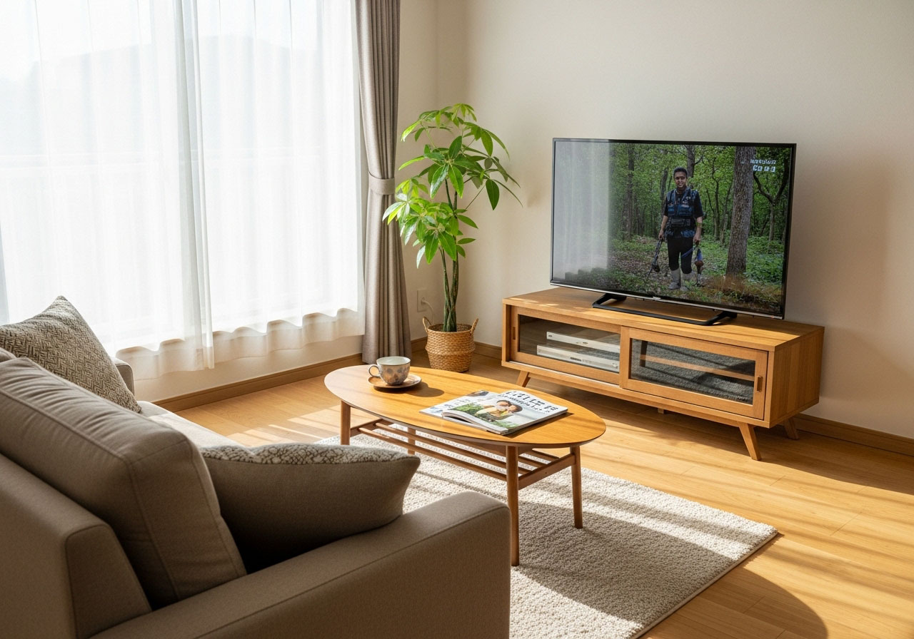テレビがついている部屋