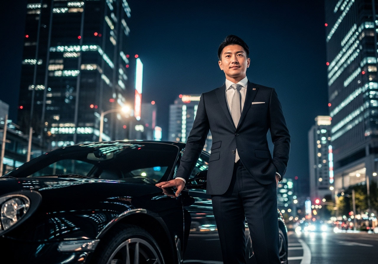 高級車を持ちオシャレなスーツを着こなす長身の魅力的な誰もが結婚相手にしたくなるような男性